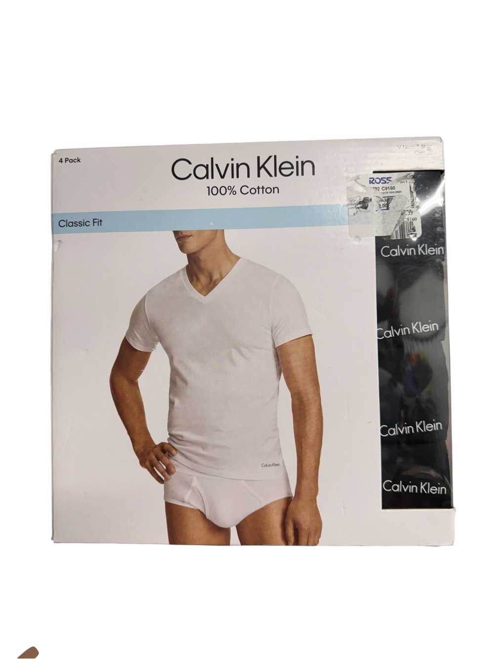 Calvin Klein Men’s Black Classic Fit V-Neck Undershirt - 4 Pack